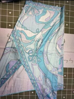 Emilio Pucci Aqua, Lavender & Mint Abstract Silk Tank